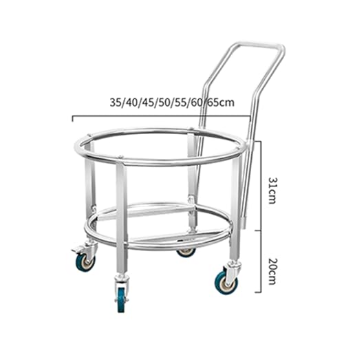 Chariot robuste pour marmites poubelles support mobile acier inoxydable