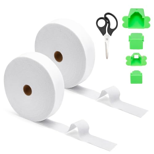 Jelly Roll Batting Strips with Tube Maker, 2 Rolls 100 Yards Total, 2 1/2 Inch Cotton Blend Quilt Batting for Quilting, Rugs, Braided Mats, DIY Sewing Projects