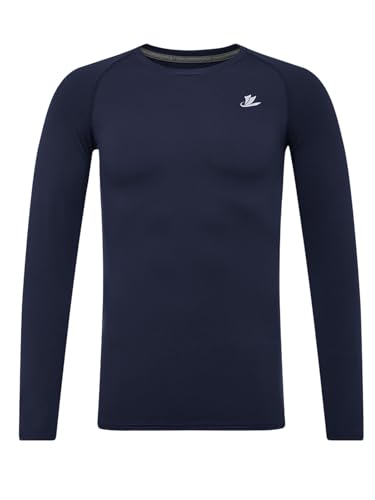 DEVOROPA Youth Boys Compression Shirt Long Sleeve Football Baseball Undershirt Quick Dry Sports Baselayer Crewneck