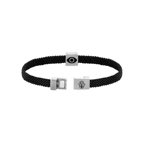 KARMA AND LUCK Black Macrame Onyx Magnetic Bracelet, Stainless Steel Link, Available in Medium and Large4