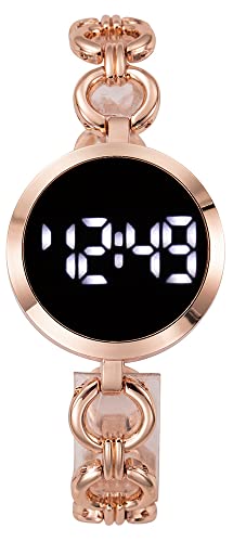Gosasa Top Brand Electronic Watch Womens Watches LED Touch Screen Women Digital Watches Ladies Wristwatch (Rose Gold)
