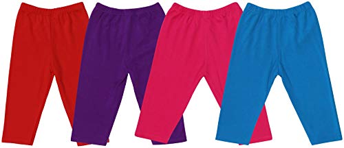 Image of ToBeInStyle Girl's 4 Pack Solid Color Lounging Casual Capri Pants Relaxed Fit