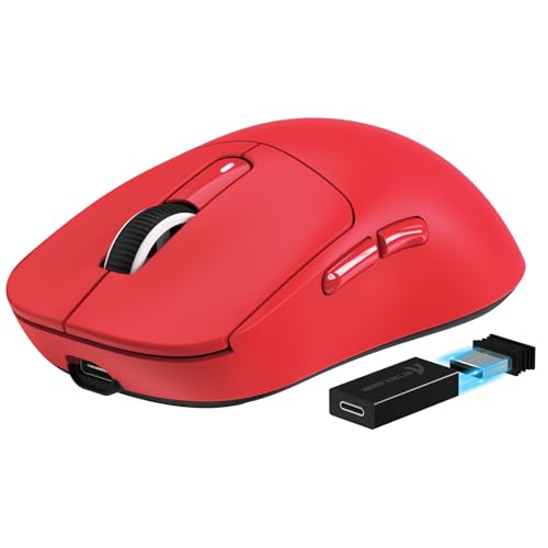 Image of ATTACK SHARK X3PRO 4K /8K Lightweight Wireless Gaming Mouse with Tri-Mode(Wired /2.4GHz /BT),PAW3395 Optical Sensor,26K DPI,Kailh GM8.0 Switch,Long Battery,7 Buttons for PC /Laptop /Win /Mac(Red)