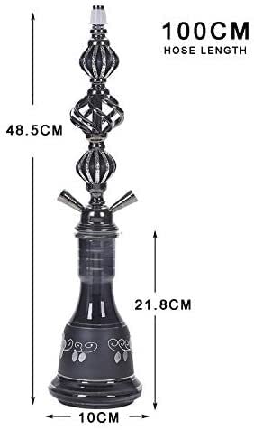 LSZ Shisha-Set Hukahn Set mit 2 Schlauch, tragbare Schutzhörer mit Holzkohleclip, großer Shisha-Huka for Jede Partei… – Bild 3