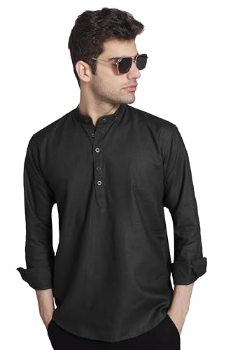 Image of DIVISIVE Men's Slim Fit Full Sleeves Cotton Short Kurta