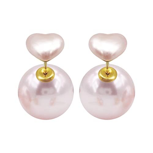 Boucles d'oreilles cœur argent 925 véritable et perle de culture éclatante pour célébrer la féminité