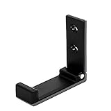 M-TOP Soporte plegable para auriculares, gancho de montaje en pared para auriculares, ganchos de toalla montados en la pared, resistente, multiusos para baño, cocina, oficina, negro, 1 unidad