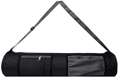 Image of Black Grey 2P Waterproof | Washable /Workout | Durable Double Spacious Pocket Yoga Mat Cover /Yoga Mat Bag for Men & Women