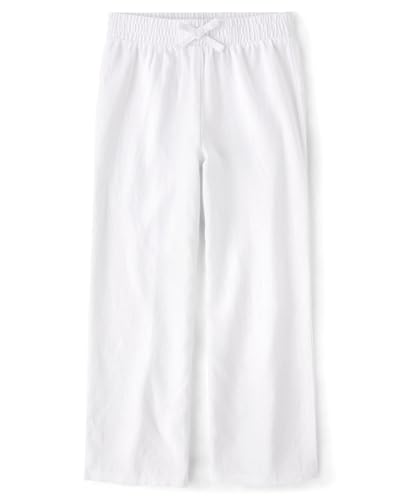 Image of The Children's Place Girls' Linen-Blend Wide Leg Beach Pants