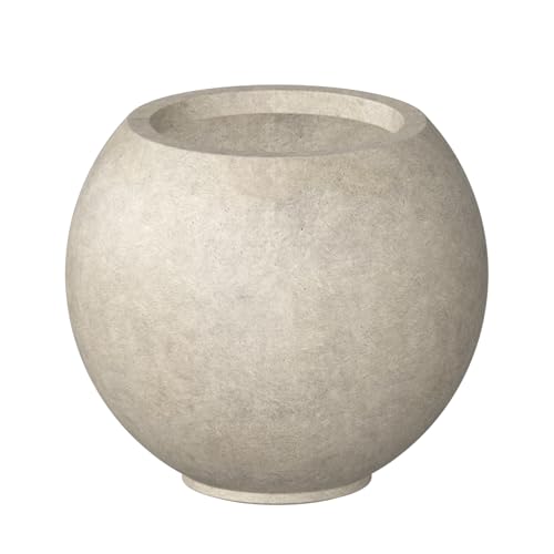 Kante Round Concrete Flower Pot,11 Inch Dia (7.9' Opening) Sphere Shape Design Planter with Drainage...