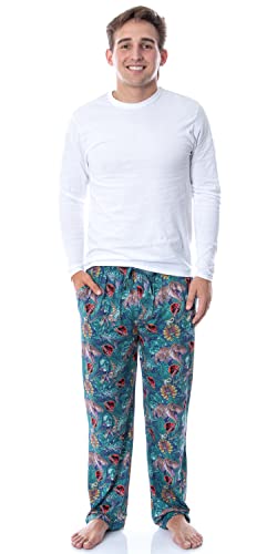 INTIMO Jurassic Park Mens' Dinosaur Film Logo Tropical Sleep Pajama Pants2
