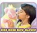 Wish Me Pets - Light Up LED Plush Stuffed Animals - Pink Cavalier Puppy with Yellow Bow
