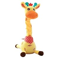 Dancing Giraffe Toy, 14x8inch Short Plush Stuffed Animal Movable Neck Giraffe Baby Toy with Music for Toddler, Stuffed Animals