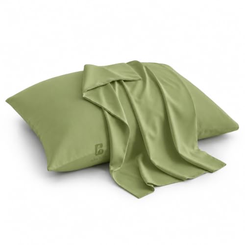Image of Atiksh Beddings 13x18 Inch Zipper Closure Toddler Travel Pillow Cases Pack of 2 - 100% Soft Egyptian Cotton, 600 Thread Count, Small Travel Pillowcase Covers for Kids & Baby Pillows Olive Green