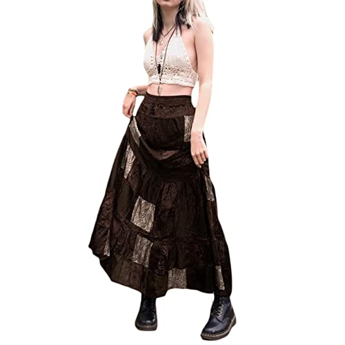 Amazon.com: Women's Fairy Grunge Midi Skirt High Waist