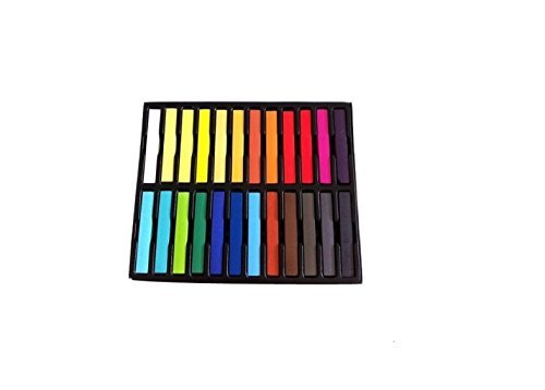 Lot de 12 craies pastels pour cheveux, non toxiques, temporaires et douces. Facile à utiliser et à laver. Disponible en lot de 12/24/32/36