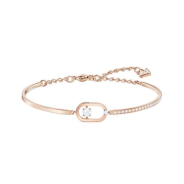 Swarovski Sparkling Dance North Bangle Bracelet with Clear Swarovski Crystals and Matching Pavé on a Rose-Gold Tone Plated Setting