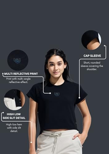 Image of Women's High Low Top with Chest Logo Print