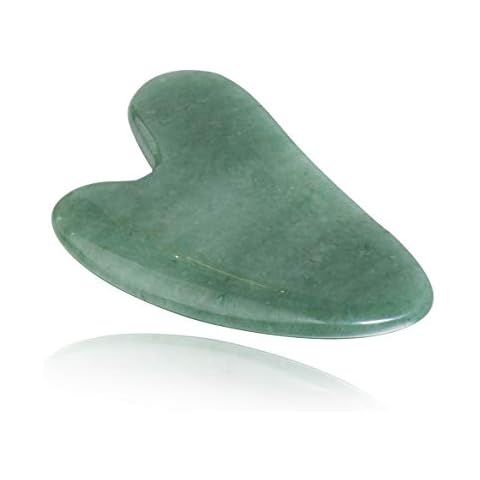 Jade Gua Sha Scratching Massage Tool Hand Made Jade Board Guasha Massage Gua Sha Jade Massage Device Thin Face Tool Increase Blood Circulation Neck, Body and Eyes (1 PAC) Cover