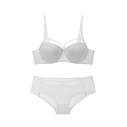 ZYkang BH-Set kleine Brust Europäischer und amerikanischer BH-Set auf dünnem, dickem BH-BH glatt White_80A Cover