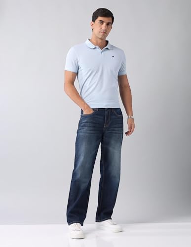 Image of Arvind Blue Baggy Fit Mid Rise Jeans