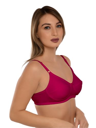 Image of Daisy DEE Women's Cotton Seamed Non-Wired Regular Straps Full Coverage Non-Padded Bra - NSHTL