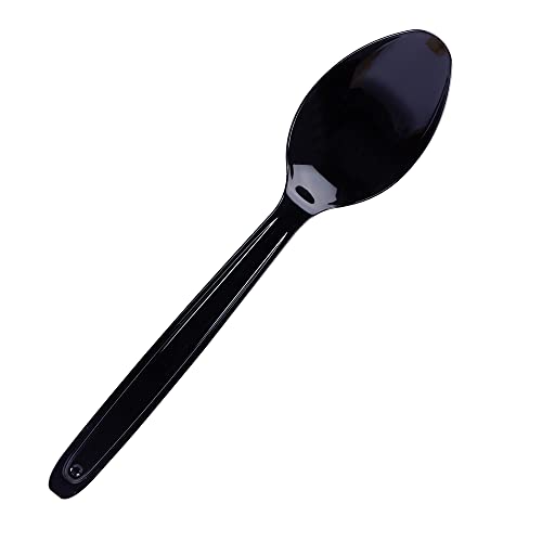 Image of WNA Cutlerease Black Plastic Spoon Refill, Bulk Pack of 960 Spoons, For Use With Cutlerease Dispensing System, Polystyrene Disposable Cutlery, Made in the USA
