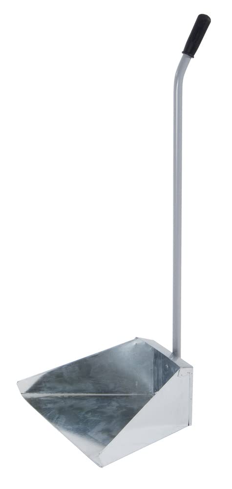 VERDELOOK Alzaimmondizia in Zinco Alto 70 cm con Impugnatura in Gomma, Paletta Larga 33 cm