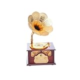 Figurines musicales : boîte à musique gramophone au design créatif, surface lisse et bon toucher.