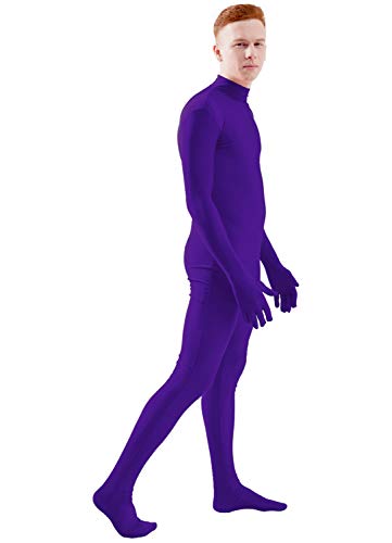 Image of Ensnovo Mens Mock Neck Full Body Unitard Spandex Zentai Suits Costumes
