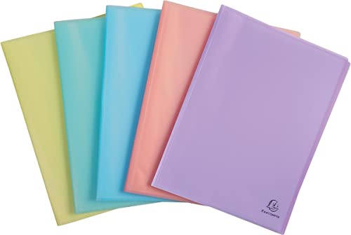 Exacompta - Réf. 88370E - 1 Protège-documents Chromaline Pastel - 30 pochettes cristal lisse - 60 vues - pour A4 - dim 24 x 32 cm - couverture en polypro recyclé...