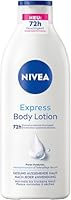 NIVEA Express Body Lotion, extra schnell einziehende Körperlotion, Körpercreme mit purem Hyaluron, Meeresmineralien und NIVEA Tiefenpflege Serum (400 ml)