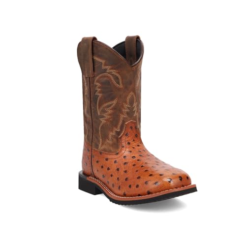 Dan Post Western Boots Boys Jet 9" Ostrich 5.5 Youth Cognac DPC50082