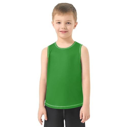 J JOYSAY Green Boys Tank Top Sleeveless Muscle Shirts Quick Dry Active Workout Sport Kids T-Shirts Casual Soft Children Undershirts 6T2
