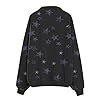 Black Women's Y2k Zip Up Hoodies Long Sleeve Graphic Star Print Hooded Jacket Oversized Goth Harajuku Sweatshirt Fashion Punk Grunge Streetwear Aesthetic Full Zipper Hood Sweatshirts with Pockets XXL #3