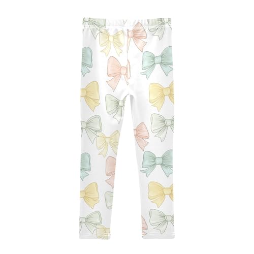 Wusikd Cute Bows Girls' Leggings Toddler Doodles Kids Yoga Pants Dance Active Tights 4T2