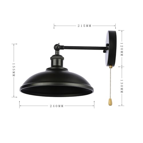 Apliques de pared ajustable E27 industrial retro para iluminación interior 3