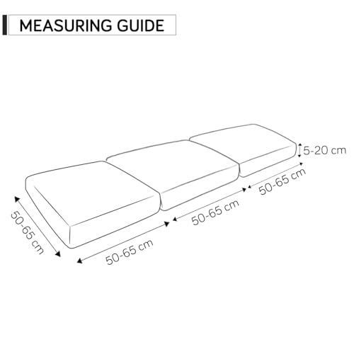 Image of HOKIPO 100% Waterproof Elastic Individual Seat Cushion Cover, 3-Piece Sofa Cushion Cover, Camel (NEW-AR-5352-CML*3)