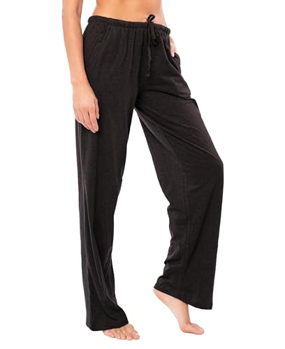 Image of Sexy Basics Women's Soft Flex 100% Cotton Knit Pajama Pants | Lounge Sleep Bottoms | Drawstring & Pockets| Multi Packs