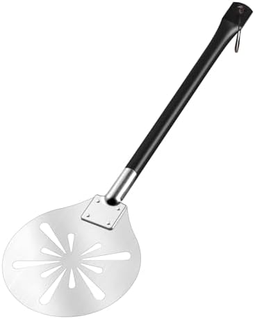 7 Inch Perforated Pizza Turning Peel, Leonyo Stainless Steel Round Pizza Peel Spatula Paddle for Chefs, Bakers, Homemade Oven