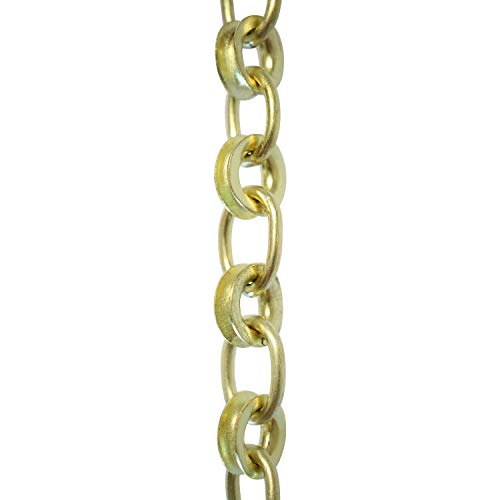 Image of RCH Hardware CH-24-AD-3 Decorative Solid Brass Chain for Hanging, Lighting-Round Welded Links (3 ft /1 Yard) (Acid Dipped)