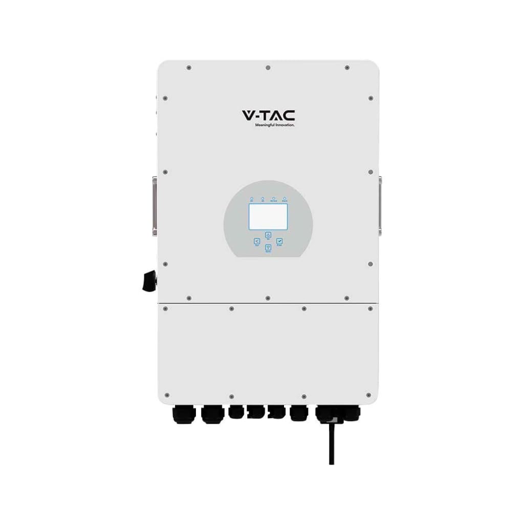 Onduleur photovoltaïque, onduleur triphasé, Hybride on-Grid/Off Grid, CEI 0-21, écran Tactile Couleur LCD, Smart mètre, WiFi et TA Inclus, Garantie 10 Ans, IP65 (12 KW)