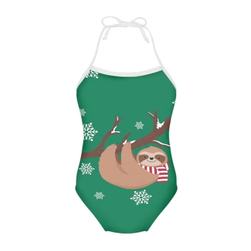 Image of Girl Funny Cute Beach Sport Halter One Piece Swimsuit Bathing Suit for 3-10 Year