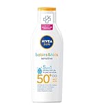 Contenido del envío – NIVEA SUN Kids Sensitive Protege & Juega Leche Solar para niños FP 50+, alta protección UVA y testado por pediatras, 1 x 200 ml, botella