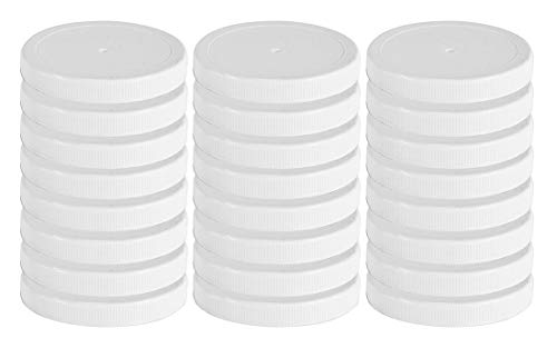 Pinnacle Mercantile 1 Gallon Plastic Fermentation Lids 24 Pack White 110/400 Size Replacement Caps with Liners