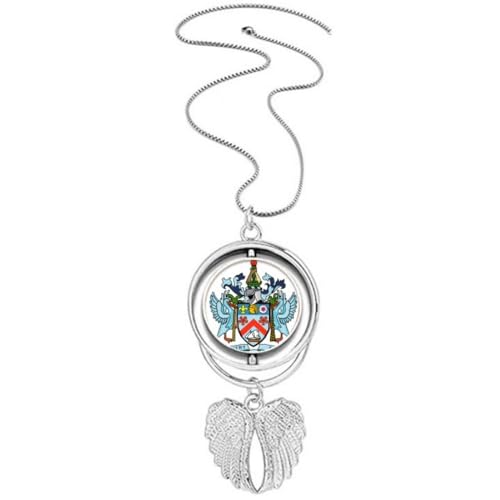 Collier Kitts and Nevis pendentif emblème national ailes d'ange pour homme et femme