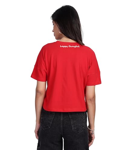 Image of SHODOX Women's 100% Cotton Regular Fit Printed Half Sleeve T Shirt Casual Summer Wear Soft Breathable Top Daily Comfort Style