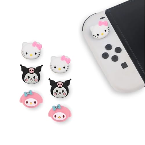 Tapas de Joystick compatibles con Nintendo Switch, Grips Compatibles con Switch Lite, Tapas para Pulgar para Nintendo Switch, JoyCon Grip, Accesorios Switch, Empuñaduras Pulgar (Hello Kitty)