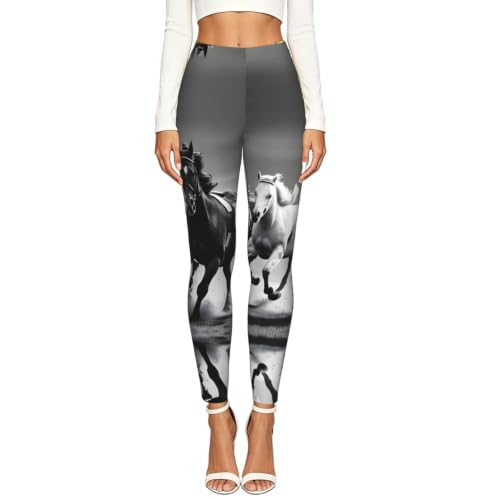 Leggings de compresión tacto suave premium mallas estampadas caballos 2