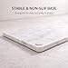 KC KULLICRAFT 8×12 Inches White Marble Cheese & Charcuterie Serving Board – Natural Marble Cutting Board & Pastry Slab with Non‑Slip Feet – Premium Stone Kitchen Tray Gift.